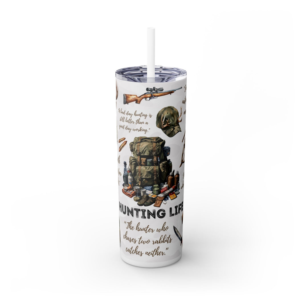 Hunting Life 20oz Skinny Tumbler with Straw