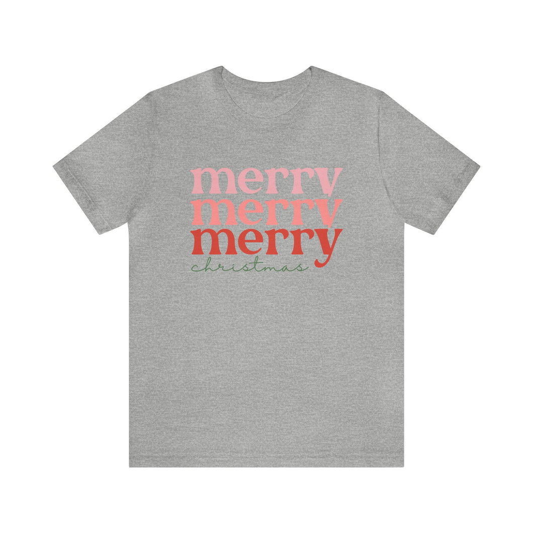 Merry Merry Merry Christmas Holiday Tee