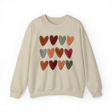 Load image into Gallery viewer, Fall Hearts Thanksgiving Crewneck Sweatshirt
