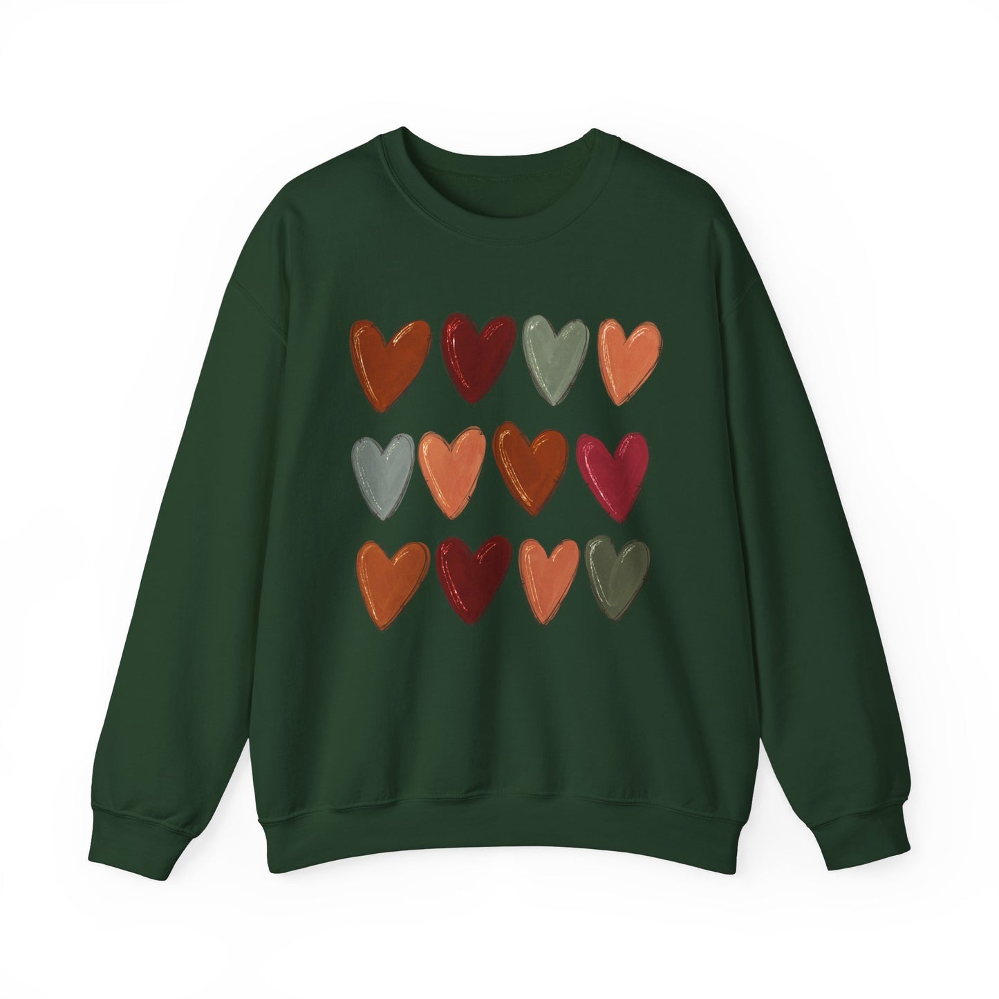 Fall Hearts Crewneck Sweatshirt