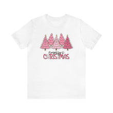 Load image into Gallery viewer, Pink Merry Christmas Tree Holiday TShirt
