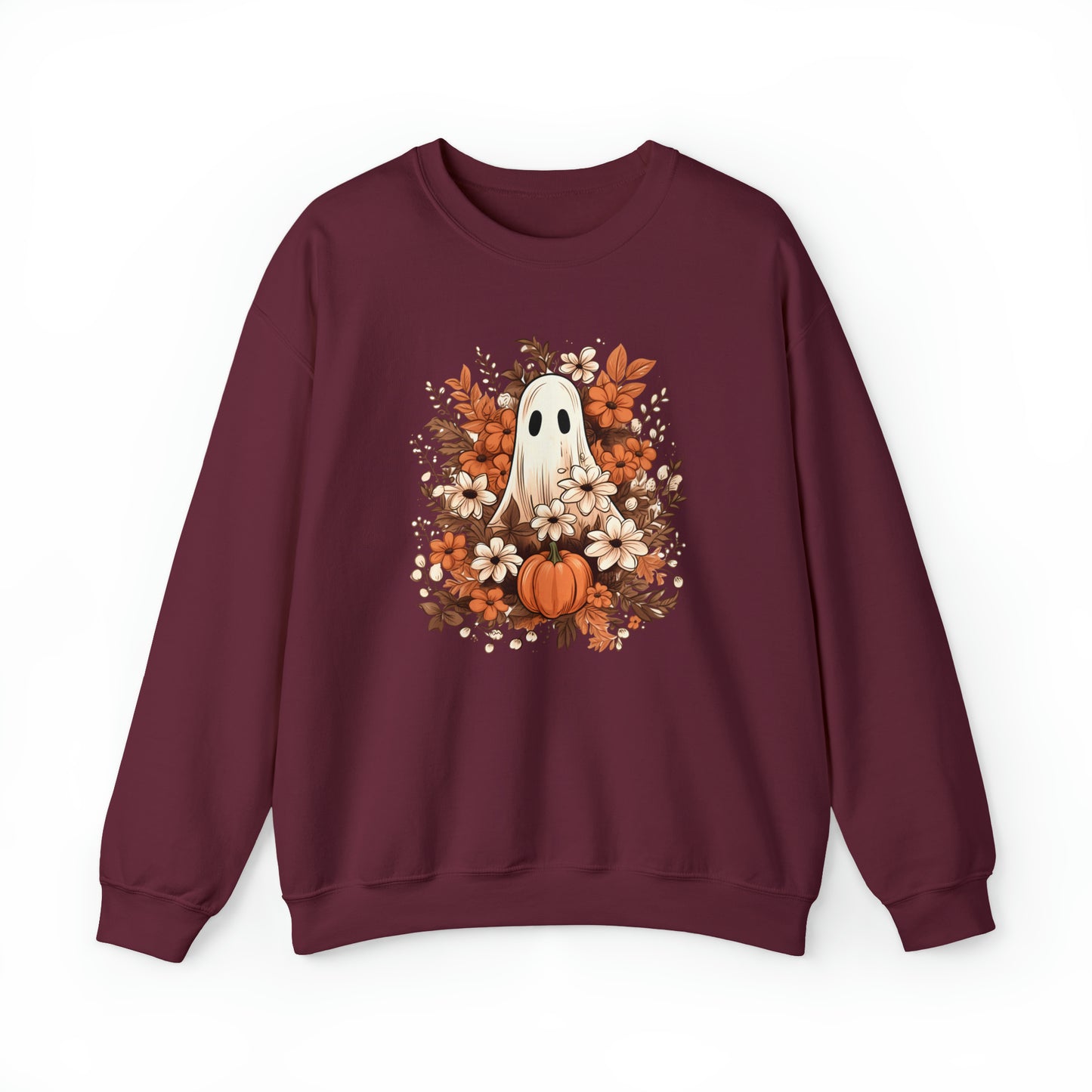 Floral Ghost Halloween Fall Sweatshirt