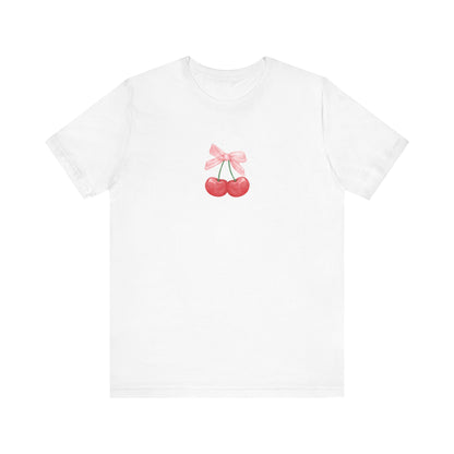 T-Shirt Coquette Cherries Top Cherries Aesthetic Tee Gift for Her Cute Flirty Top with Cherries motif trendy