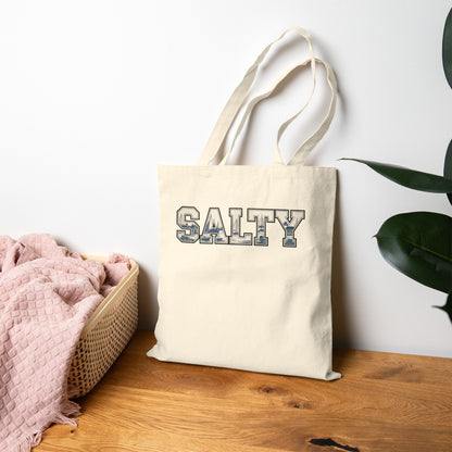 Salty Tote Bag For Ocean Lovers Sailors Tote Beach Bag Carry All for Beach Sailing Boating Eco-Friendly