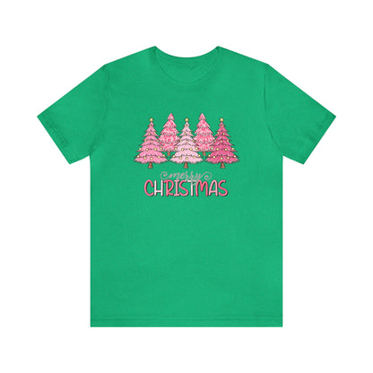 Pink Merry Christmas Tree D Holiday TShirt