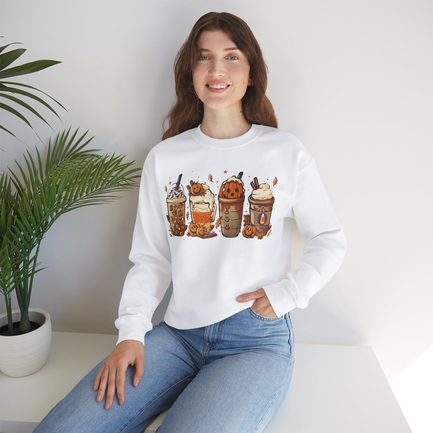 Halloween, Coffee Lovers, Pumpkin Sweatshirt