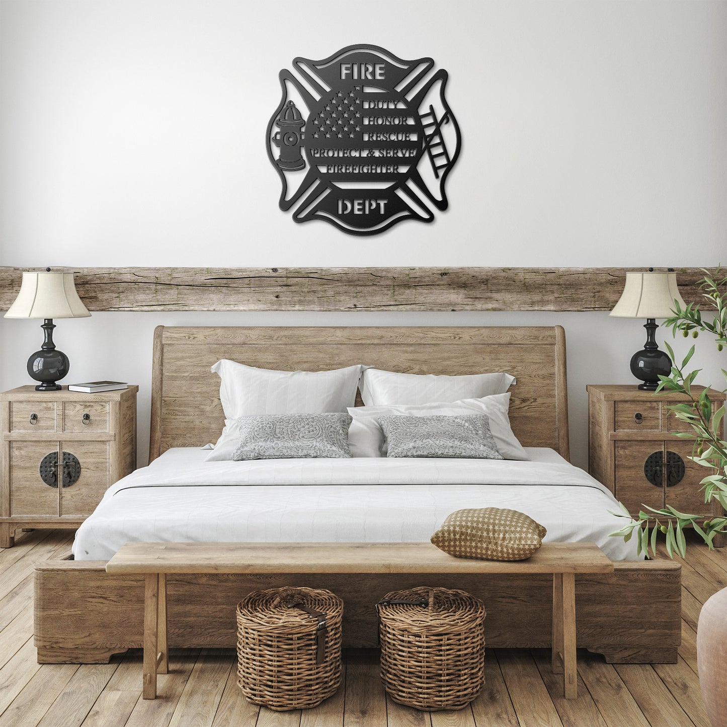 A Firefighter's Promise Shield Metal SIgn
