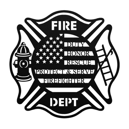 A Firefighter's Promise Shield Metal SIgn